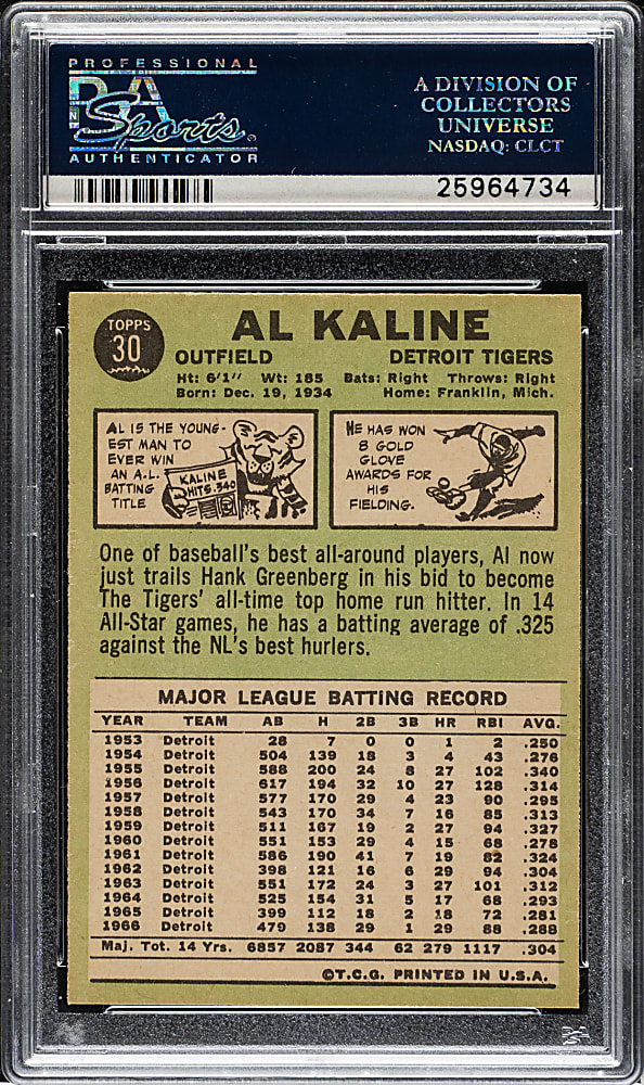 1967 Topps #30 Al Kaline PSA NM-MT+ 8.5
