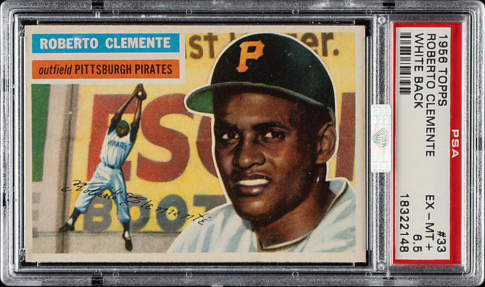 1956 Topps #33 Roberto Clemente White Back PSA EX-MT+ 6.5