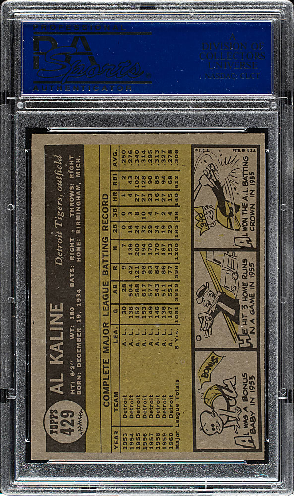 1961 Topps #429 Al Kaline PSA NM-MT 8
