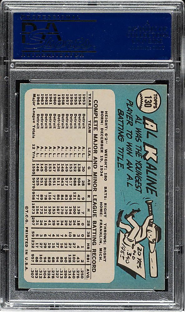 1965 Topps #130 Al Kaline PSA NM-MT+ 8.5