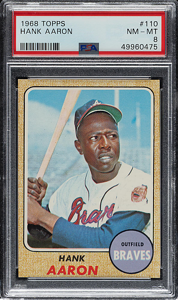 1968 Topps #110 Hank Aaron PSA NM-MT 8