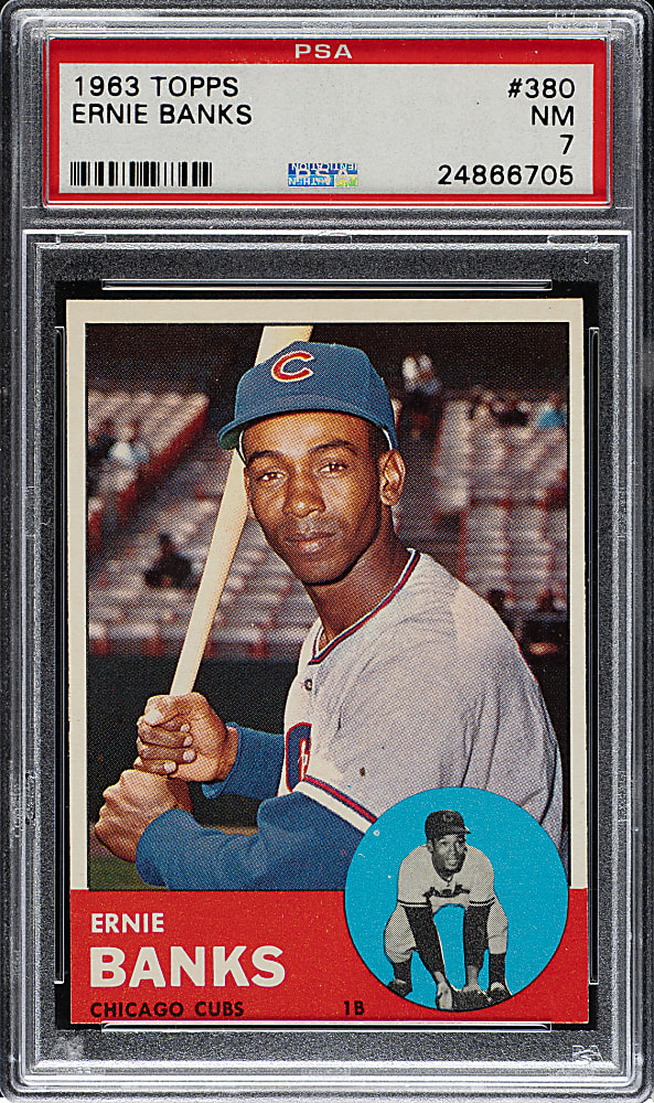 1963 Topps #380 Ernie Banks PSA NM 7