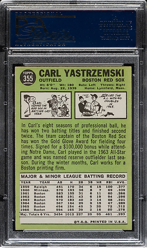 1967 Topps #355 Carl Yastrzemski PSA NM-MT 8