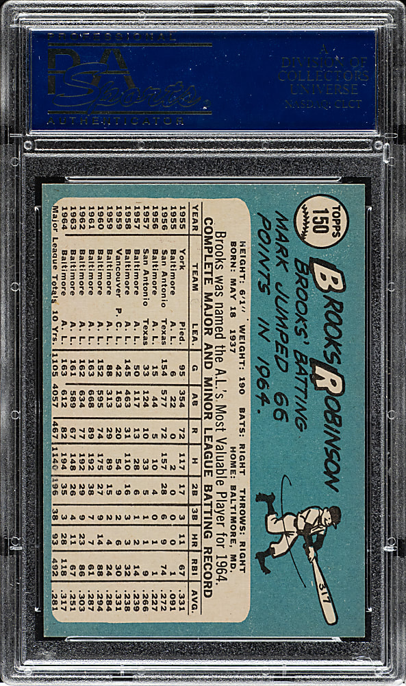 1965 Topps #150 Brooks Robinson PSA NM-MT 8