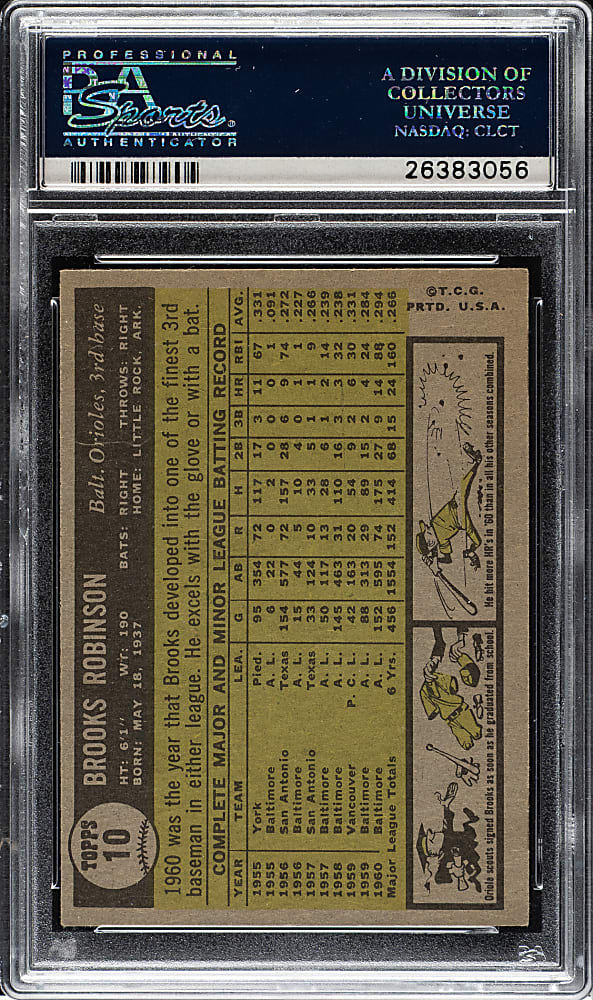 1961 Topps #10 Brooks Robinson PSA NM+ 7.5