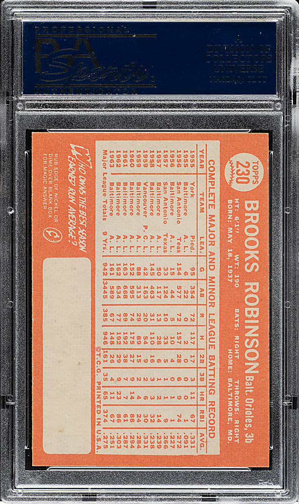 1964 Topps #230 Brooks Robinson PSA NM-MT 8