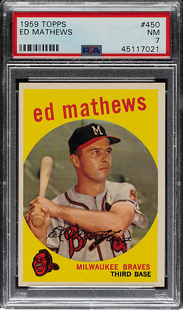1959 Topps #450 Ed Mathews PSA NM 7