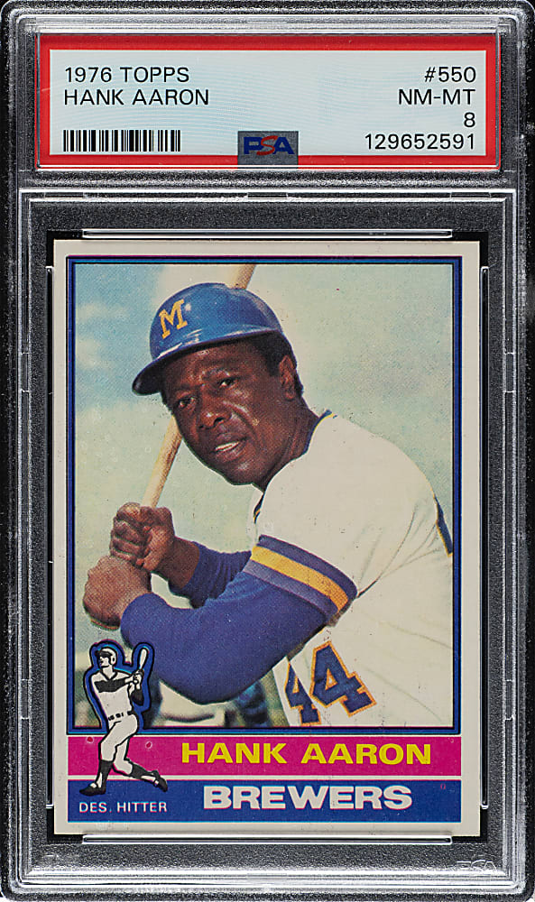 1976 Topps #550 Hank Aaron PSA NM-MT 8