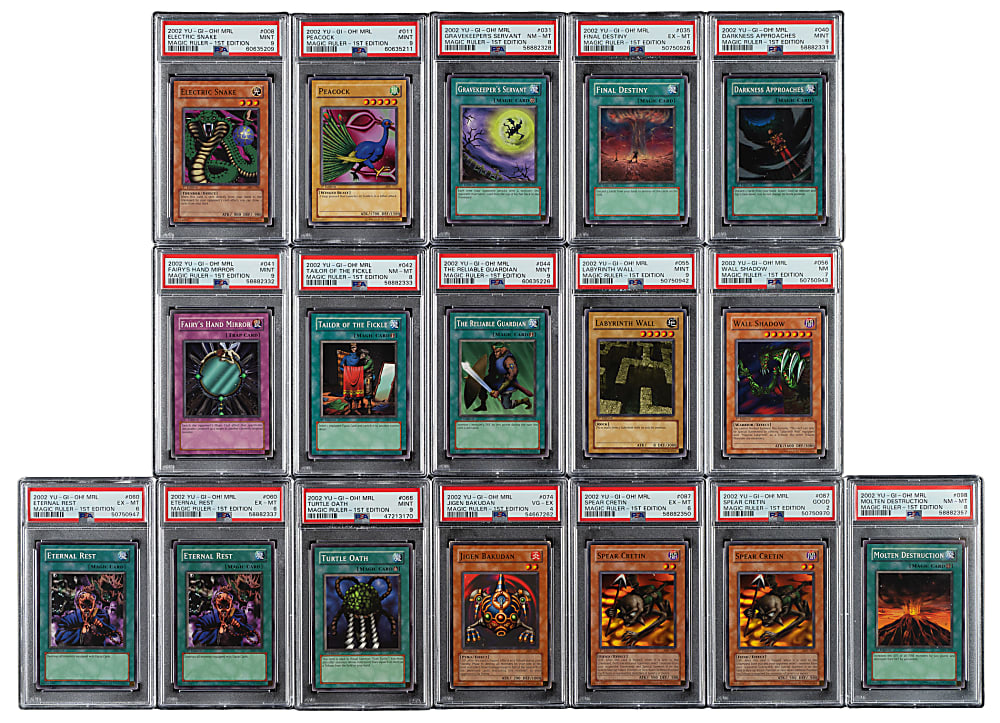 2002 Yu-Gi-Oh! Magic Ruler 1st Edition PSA-Graded Collection (17)