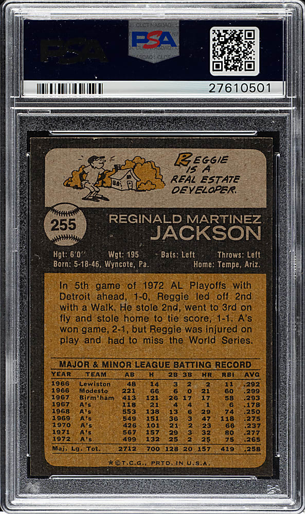 1973 Topps #255 Reggie Jackson PSA NM-MT+ 8.5