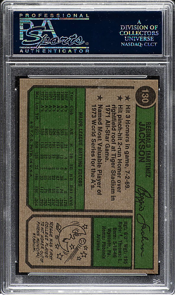 1974 Topps #130 Reggie Jackson PSA NM-MT 8