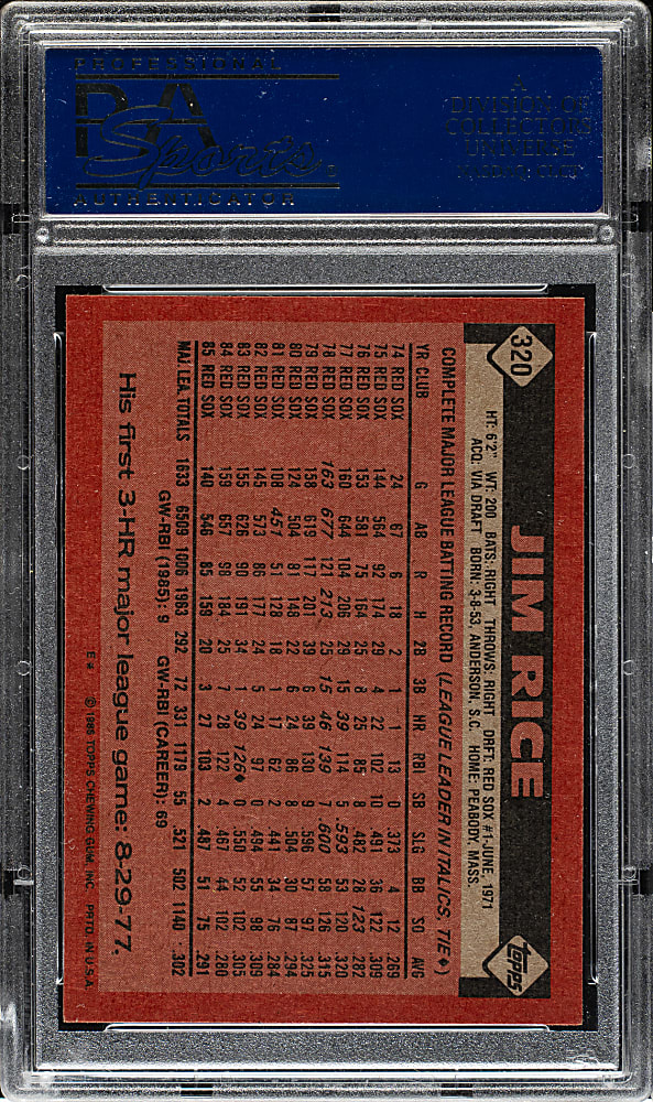 1989 Topps #245 Jim Rice PSA GEM MINT 10