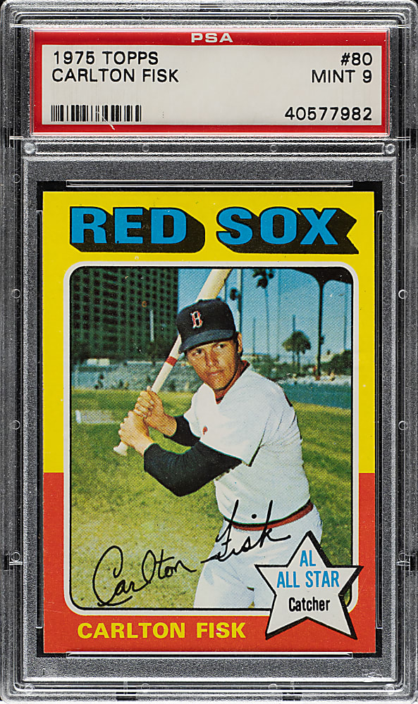1975 Topps #80 Carlton Fisk PSA MINT 9
