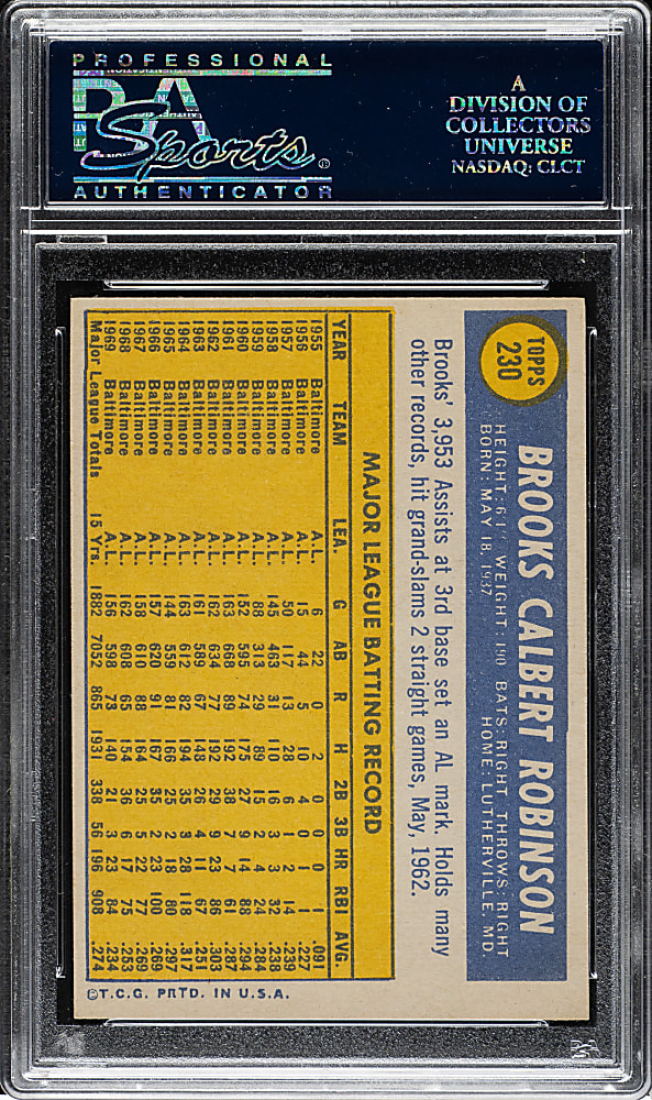1970 Topps #230 Brooks Robinson PSA NM-MT 8