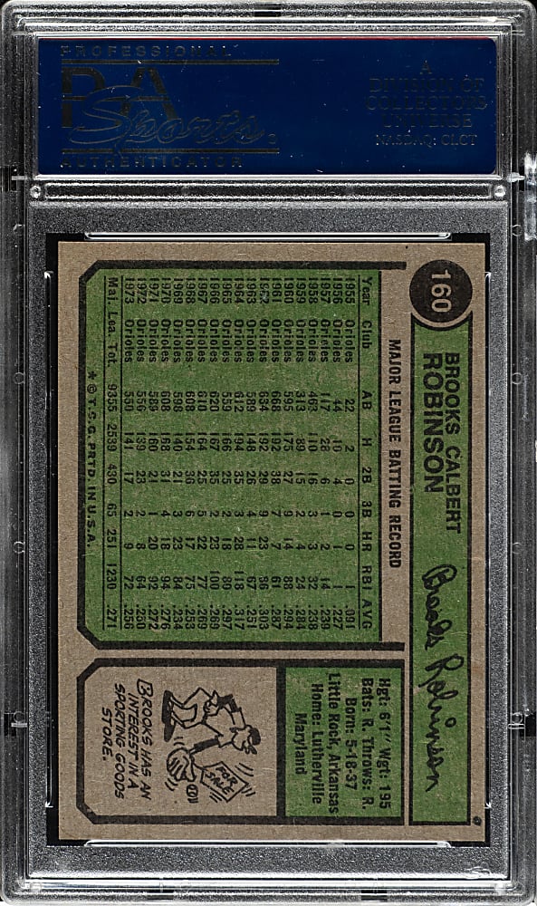 1974 Topps #160 Brooks Robinson PSA MINT 9