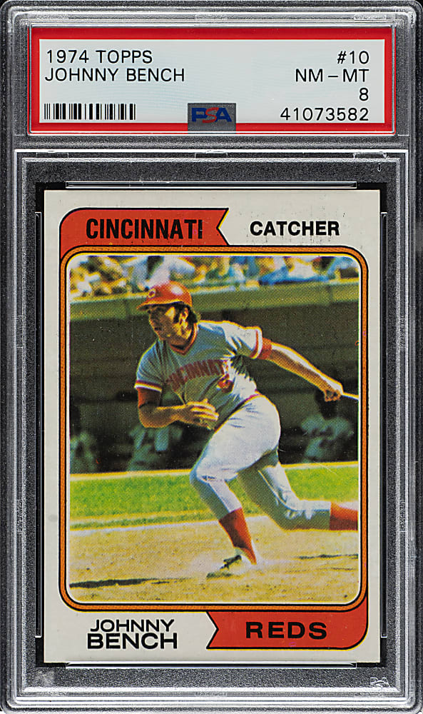 1974 Topps #10 Johnny Bench PSA NM-MT 8