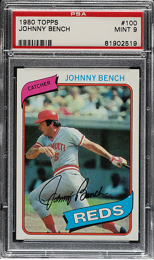 1980 Topps #100 Johnny Bench PSA MINT 9