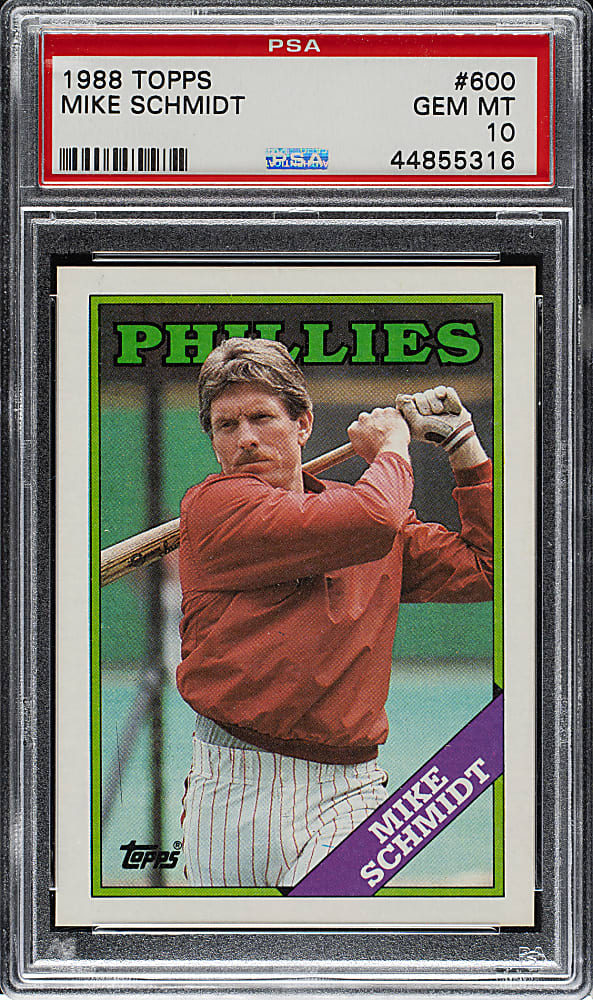 1988 Topps #600 Mike Schmidt PSA GEM MINT 10