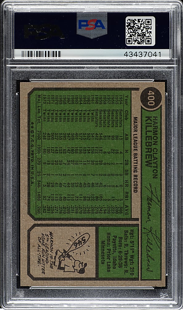 1974 Topps #400 Harmon Killebrew PSA NM-MT 8