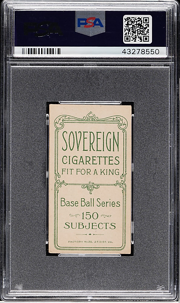 1909-1911 T206 White Border Mike Donlin Fielding PSA VG-EX+ 4.5 - Sovereign 150 Back