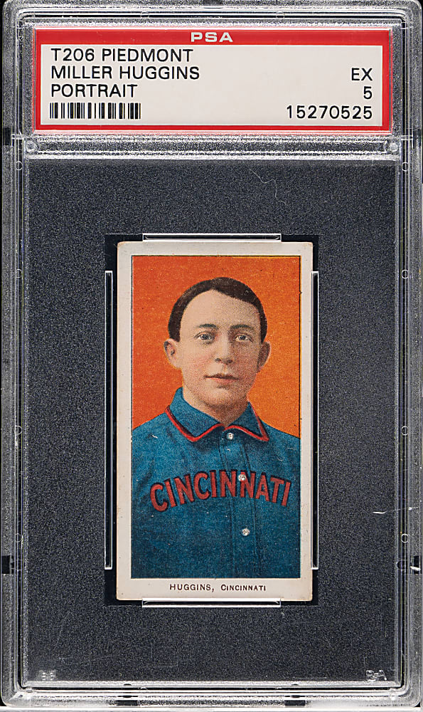 1909-1911 T206 White Border Miller Huggins Portrait PSA EX 5