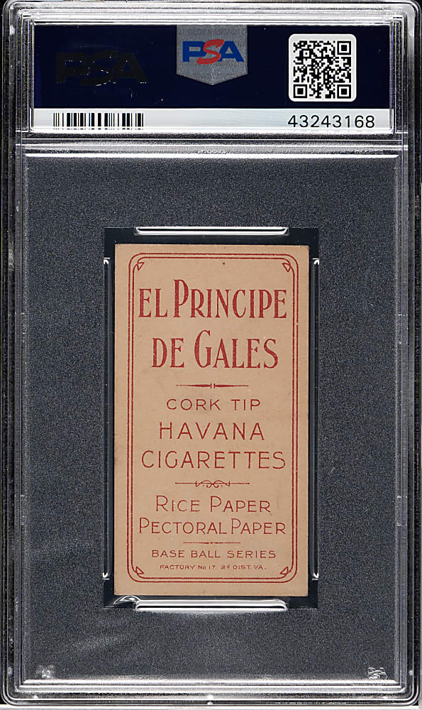 1909-1911 T206 White Border Carl Lundgren Kansas City PSA EX 5 - El Principe de Gales Back