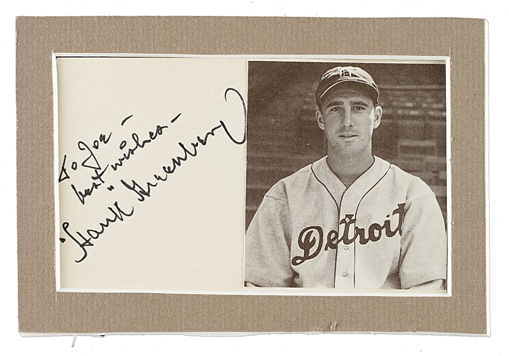 Hank Greenberg Signed Index Card - JSA
