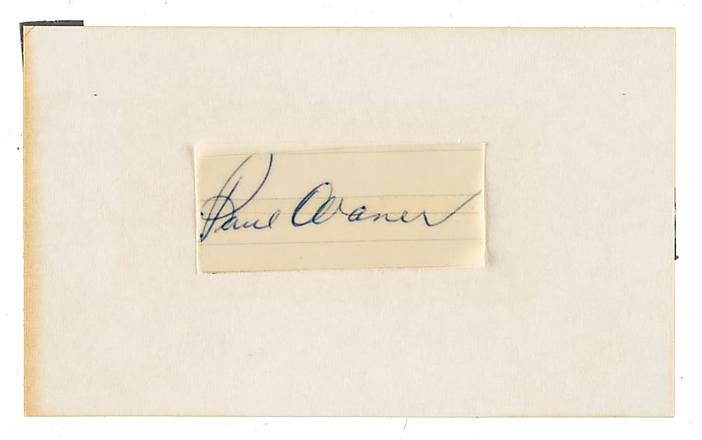 Paul Waner Cut Signature
