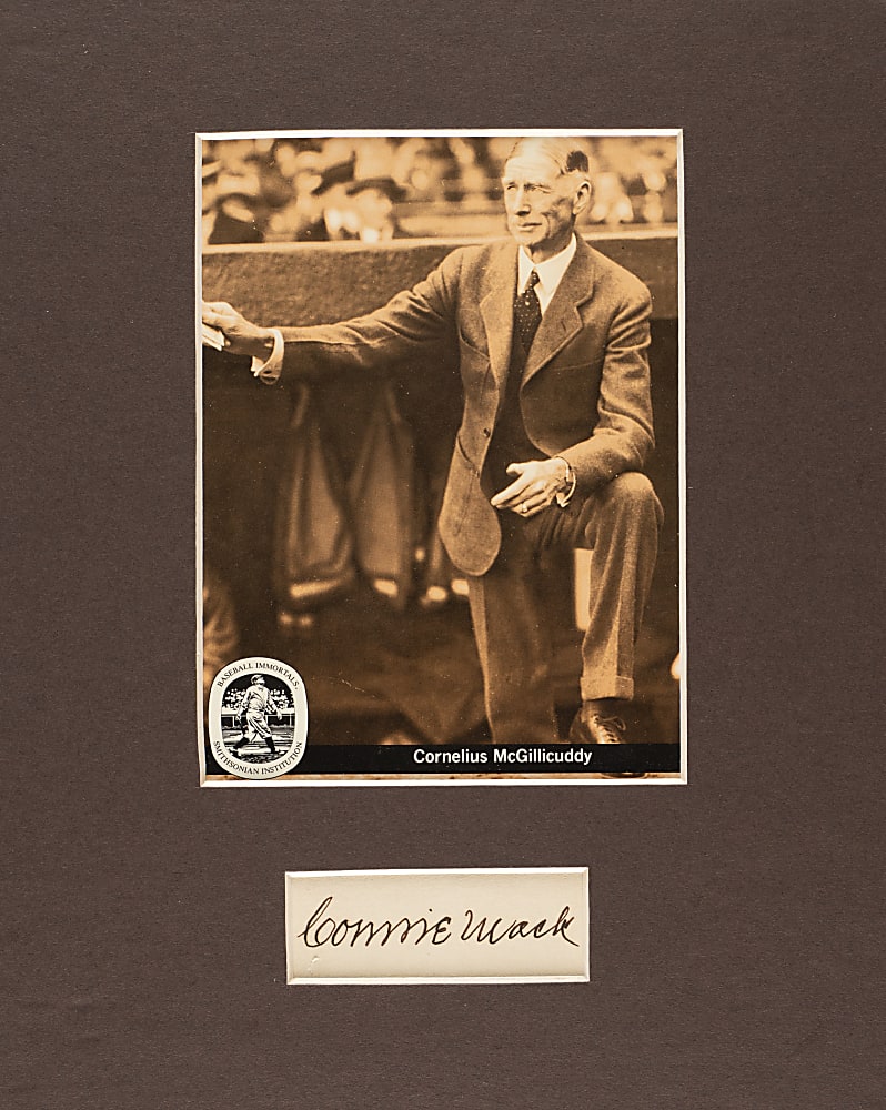 Connie Mack Cut Signature in Matted Display