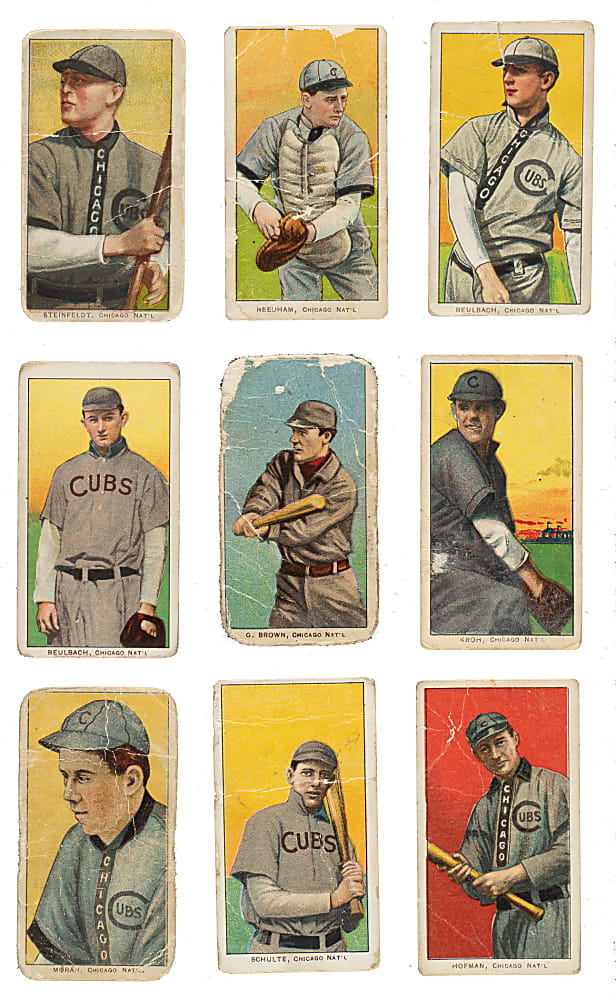 1909-1911 T206 White Border Chicago Cubs Collection (8)