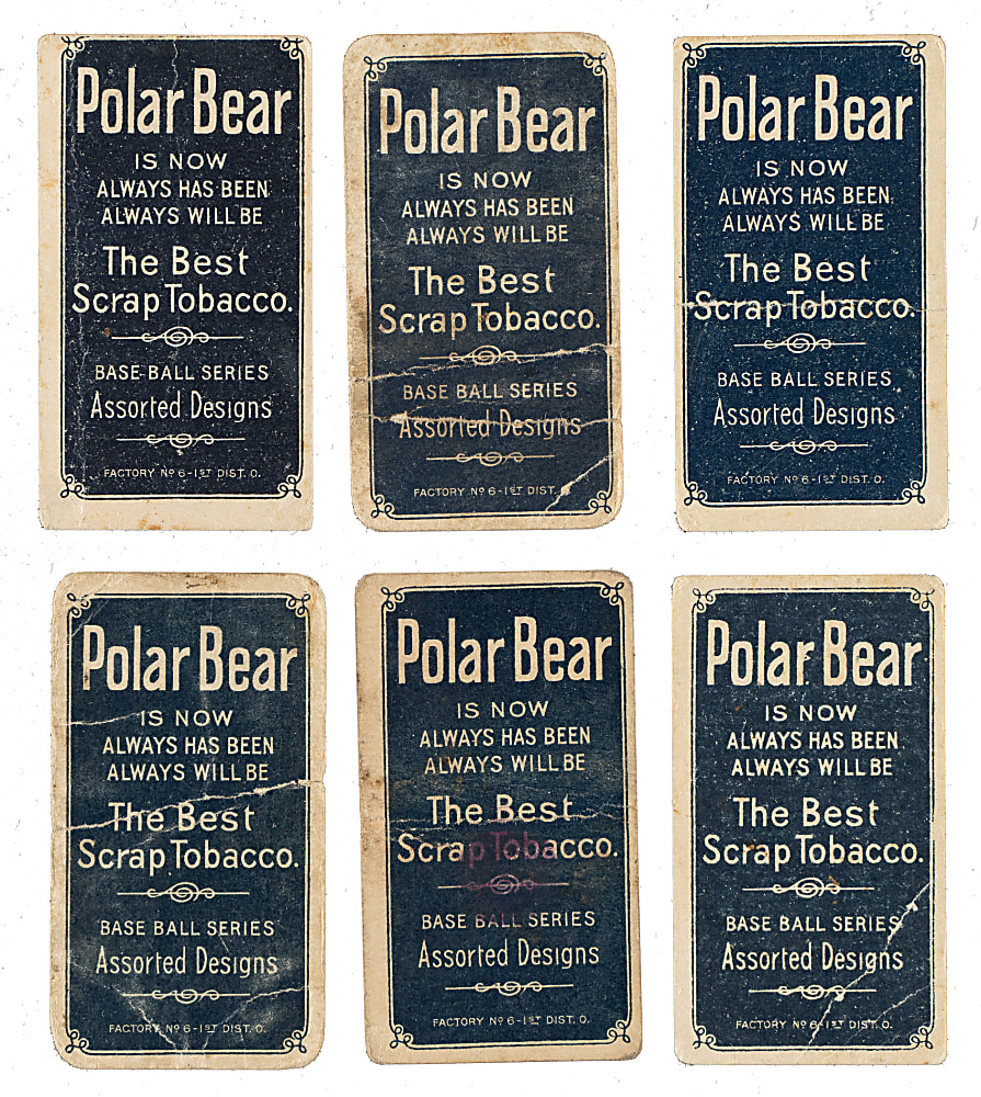 1909-1911 T206 White Border Collection (6) - All Polar Bear Backs!