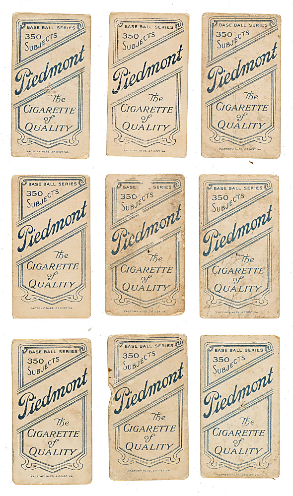 1909-1911 T206 White Border Minor Leaguer Collection (9)