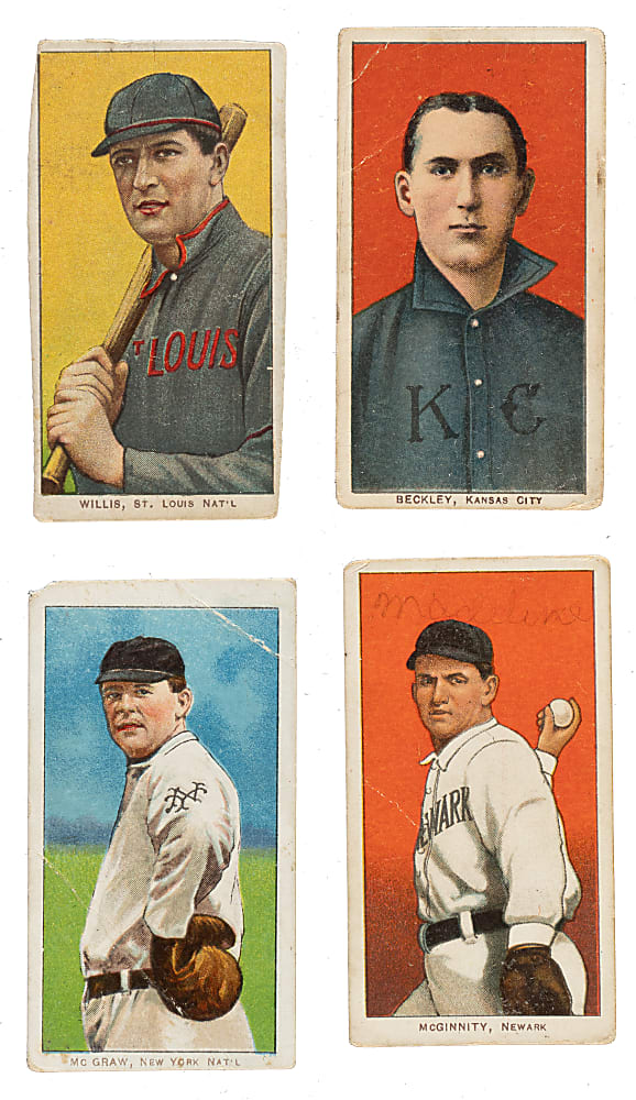 1909-1911 T206 White Border Hall of Famer Collection (4): Beckley, McGinnity, McGraw, and Willis