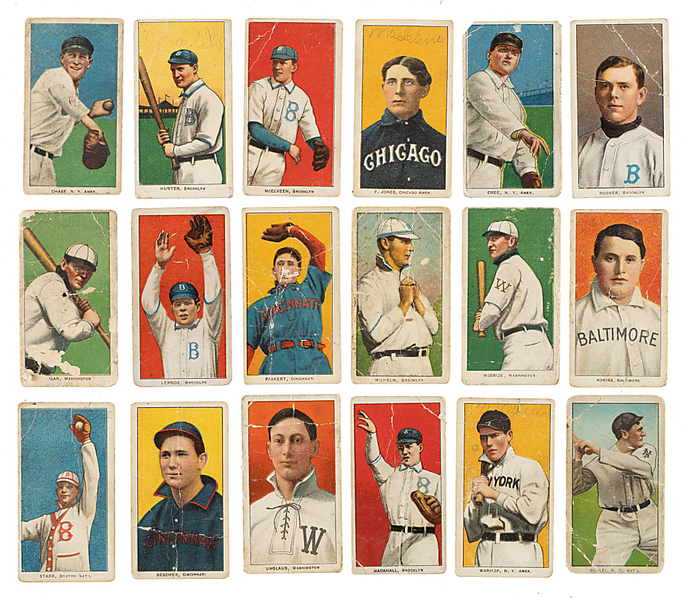 1909-1911 T206 White Border Collection (18) Including Hal Chase and "Factory 42" Back