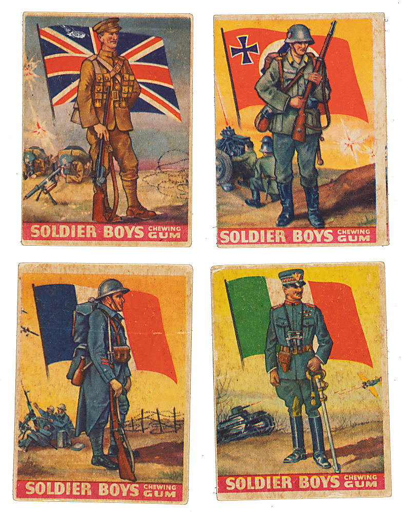 1933 R142 Goudey "Soldier Boys" Complete Set (24) Plus Wrapper and Nine Flag Patches