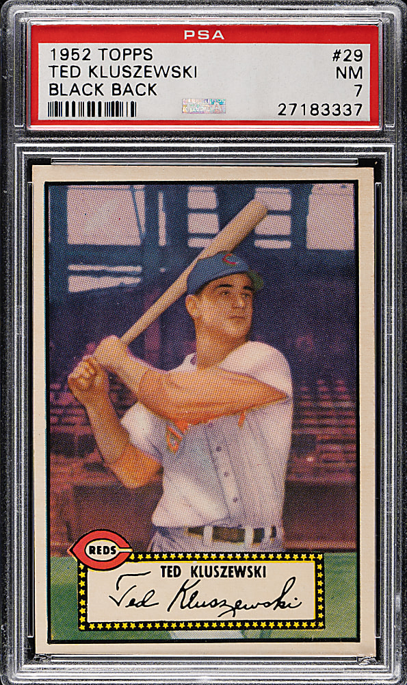 1952 Topps #29 Ted Kluszewski Black Back PSA NM 7