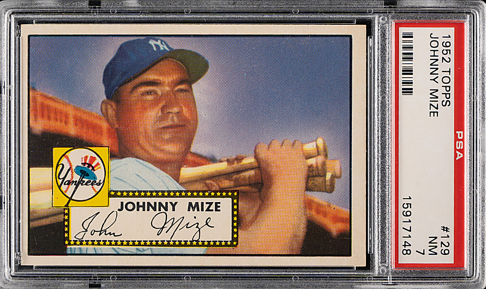 1952 Topps #129 Johnny Mize PSA NM 7