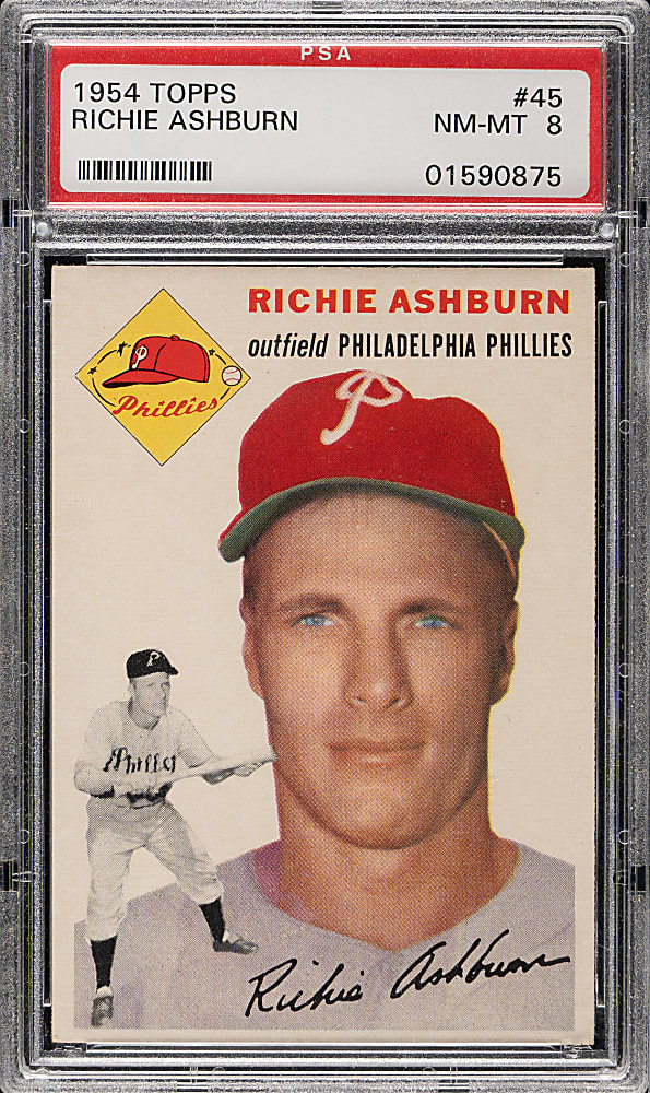 1954 Topps #45 Richie Ashburn PSA NM-MT 8