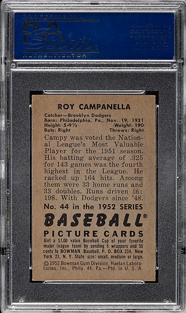 1952 Bowman #44 Roy Campanella PSA NM 7