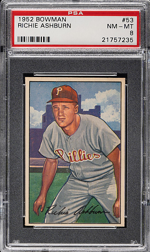 1952 Bowman #53 Richie Ashburn PSA NM-MT 8