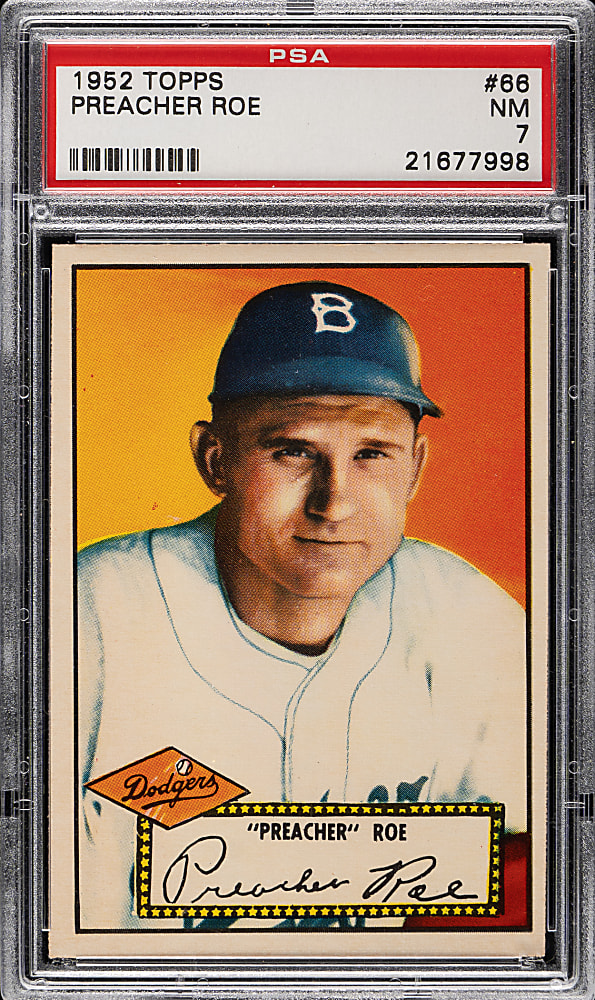 1952 Topps #66 Preacher Roe PSA NM 7