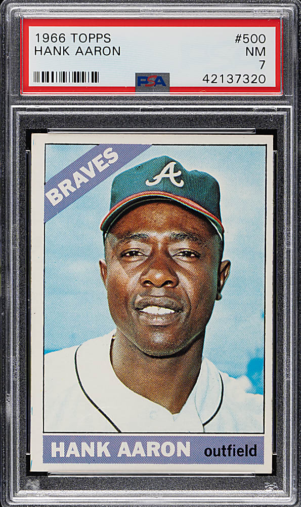 1966 Topps #500 Hank Aaron PSA NM 7