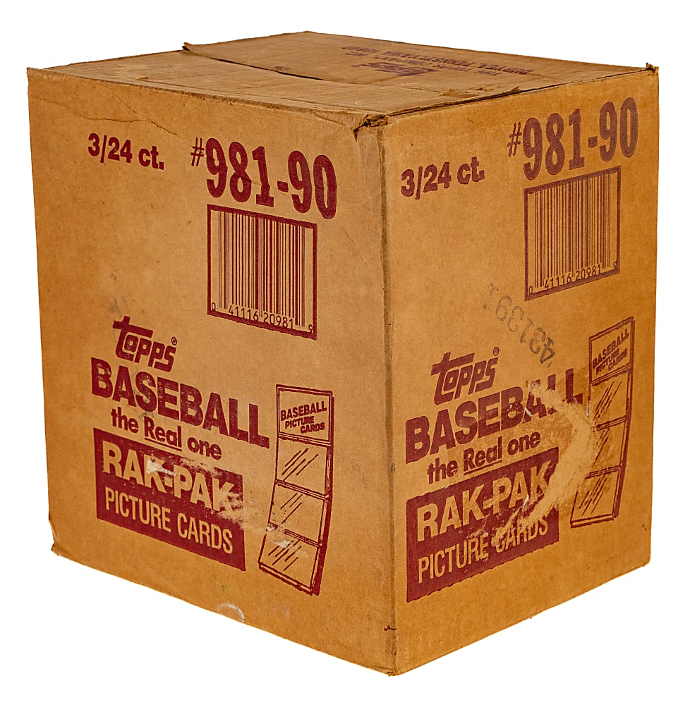 1990 Topps Factory-Sealed Unopened Rack Pack Case (3 Boxes, 72 Packs)