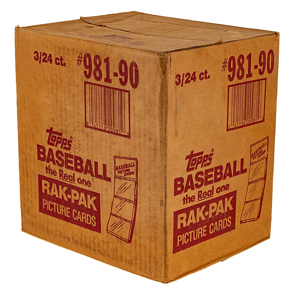 1990 Topps Factory-Sealed Unopened Rack Pack Case (3 Boxes, 72 Packs)