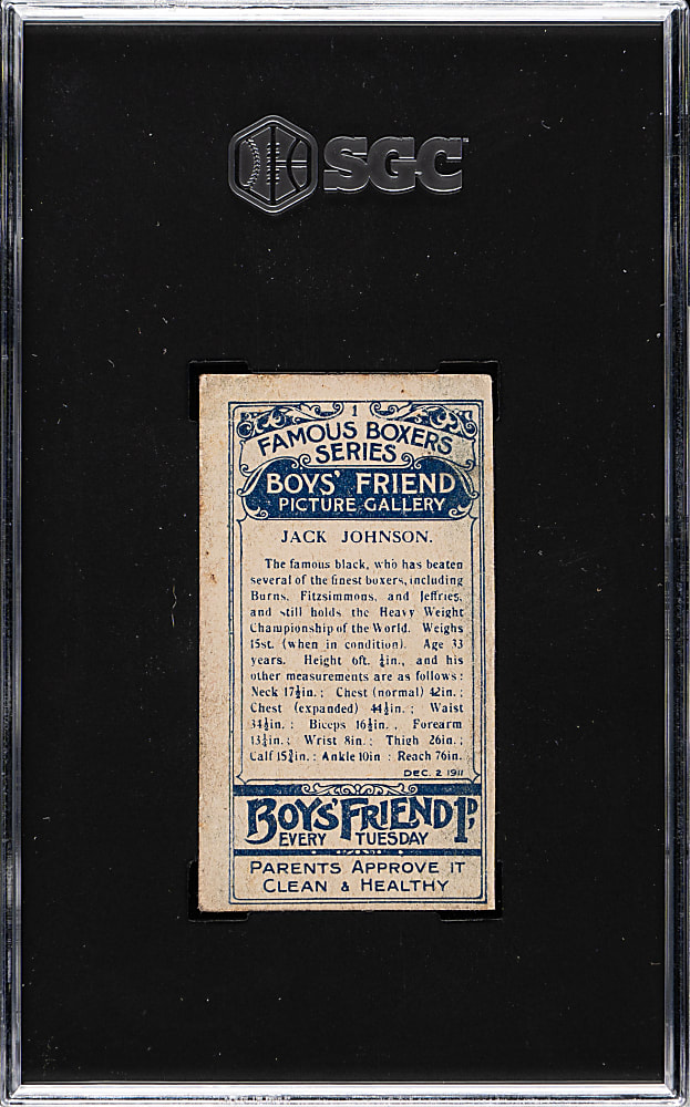 1911 Boys' Friend "Famous Boxers" #1 Jack Johnson SGC GOOD 2