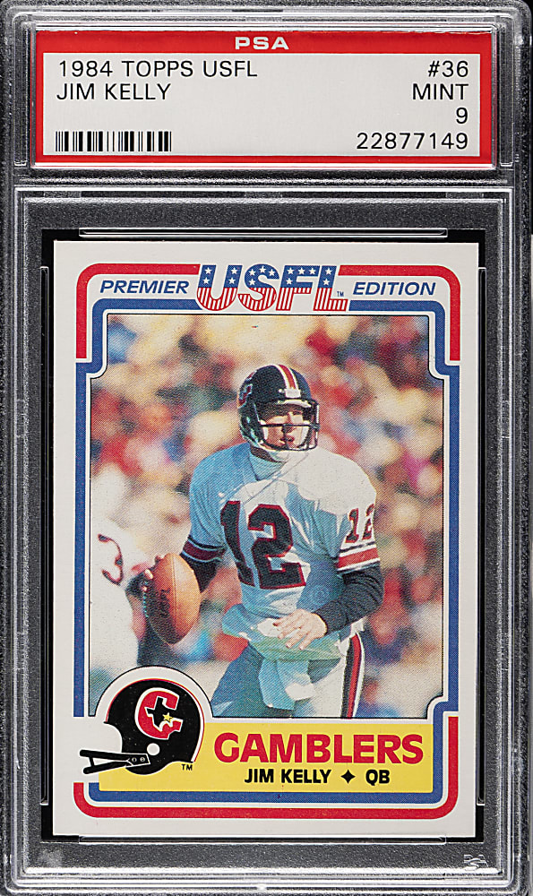 1984 Topps USFL Football #36 Jim Kelly Rookie PSA MINT 9