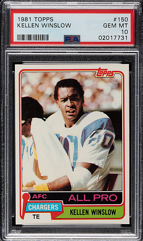 1981 Topps Football #150 Kellen Winslow Rookie PSA GEM MINT 10