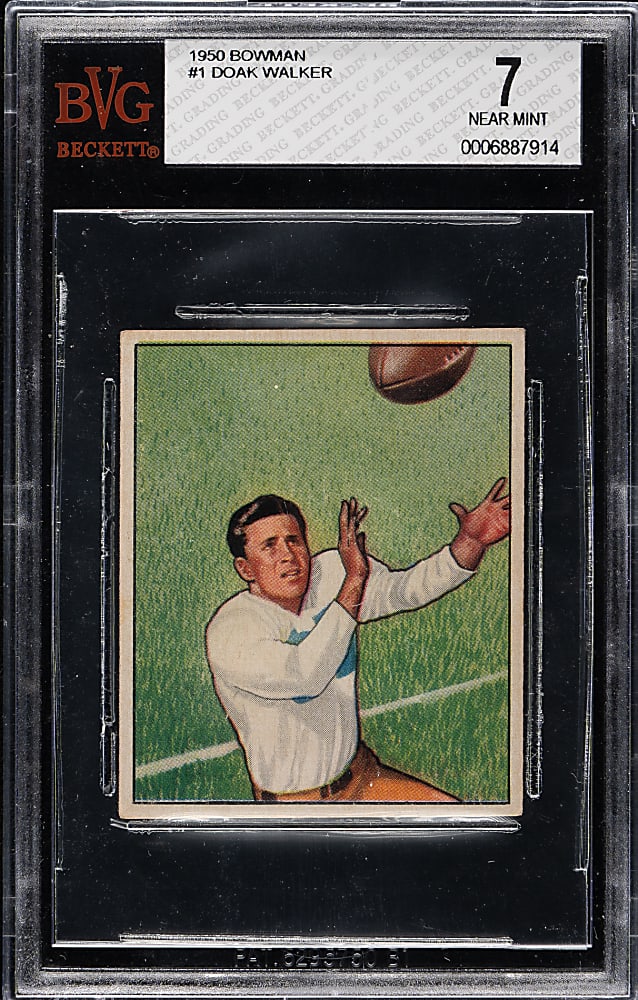 1950 Bowman Football #1 Doak Walker BVG NM 7