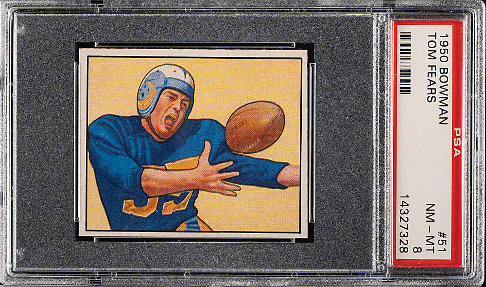 1950 Bowman Football #51 Tom Fears Rookie PSA NM-MT 8