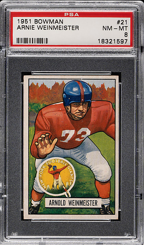 1951 Bowman Football #21 Arnie Weinmeister Rookie PSA NM-MT 8